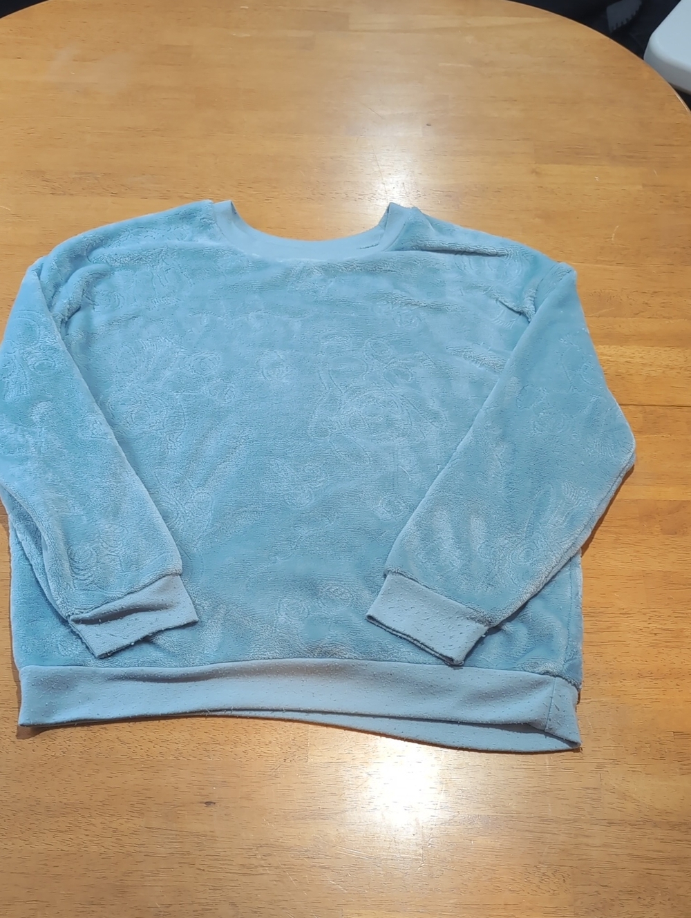 Disney Light Blue Christmas Stitch Plush Crewneck Sweater